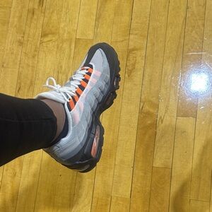 Nike Women's Air Max 95 Black and Orange Sneakers